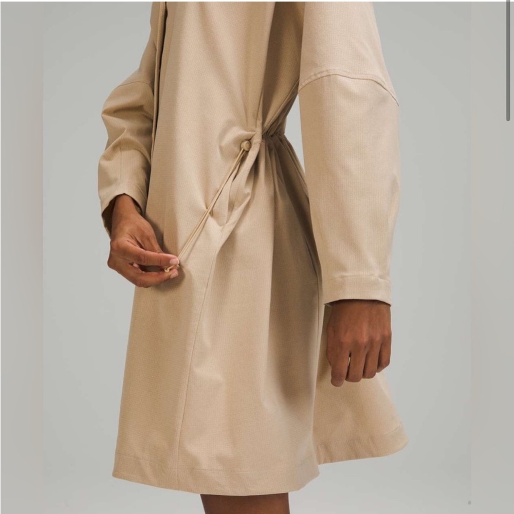 lululemon athletica Long Sleeve Drawstring Waist Dress in Beige - Picture 2 of 7